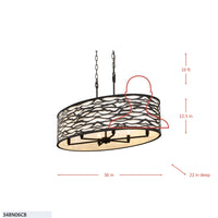 Kato 6 Light Oval Pendant
