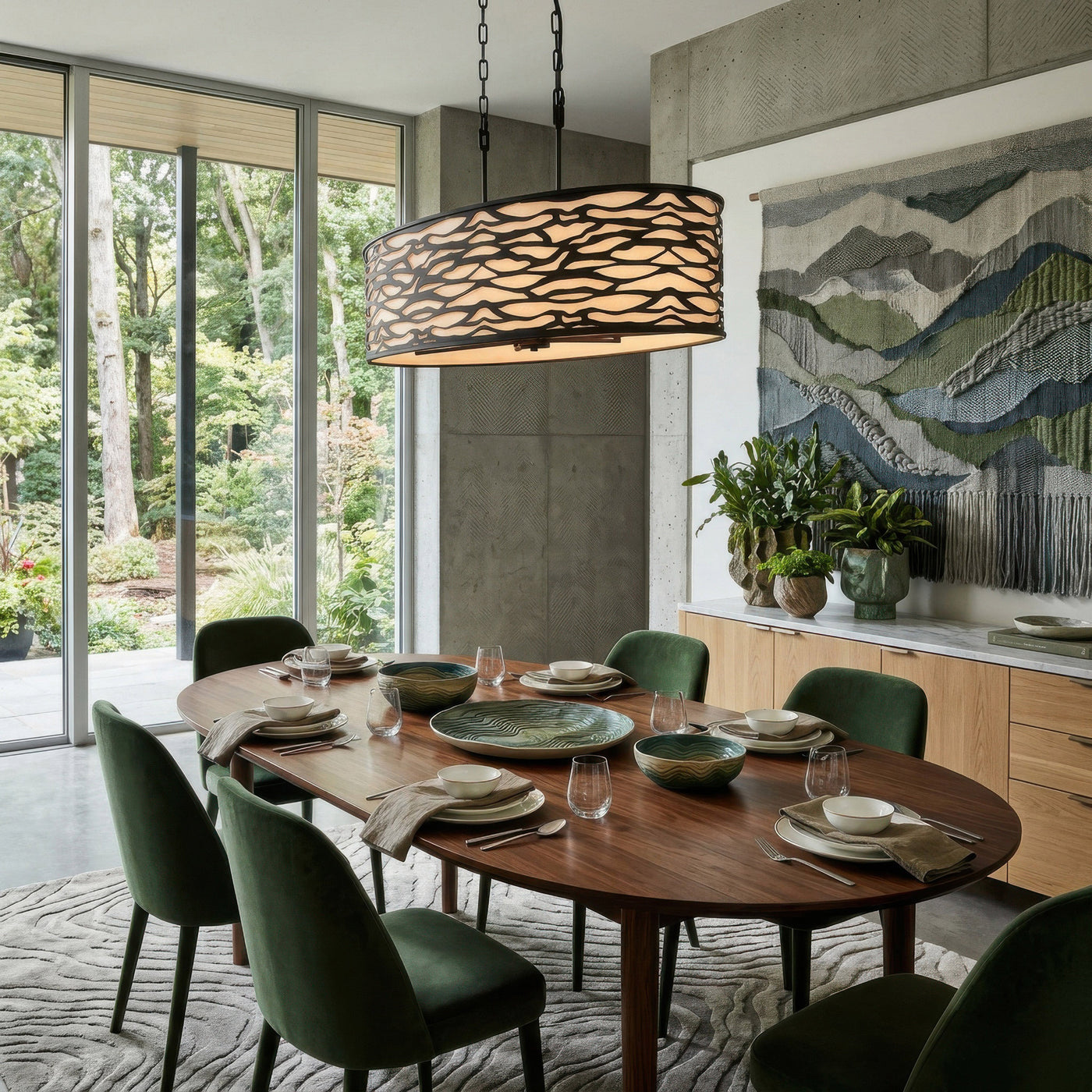Kato 6 Light Oval Pendant
