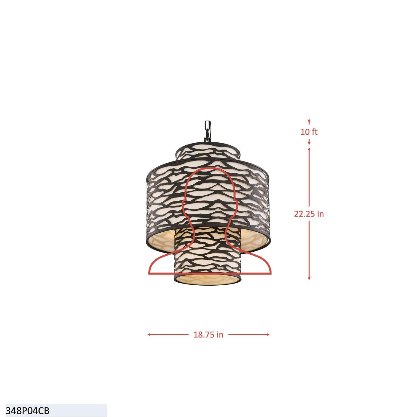 Kato 4 Light 3-Tier Pendant