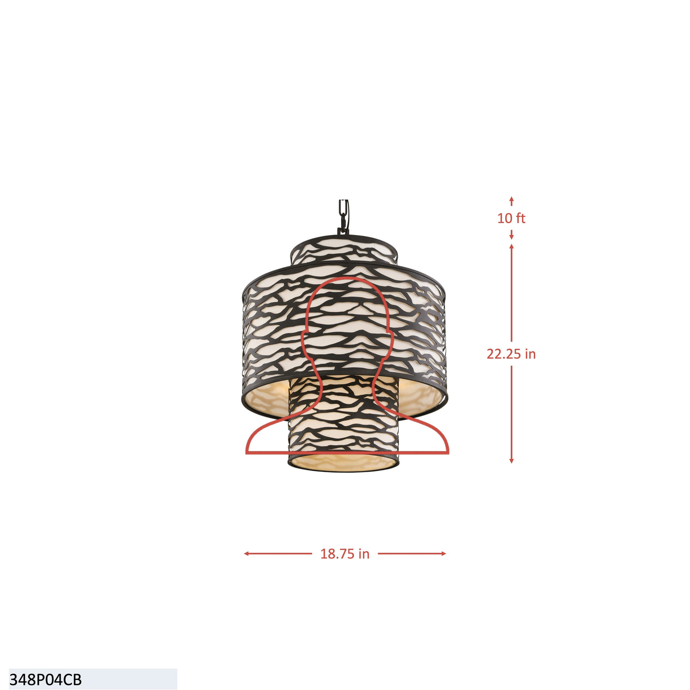 Kato 4 Light 3-Tier Pendant