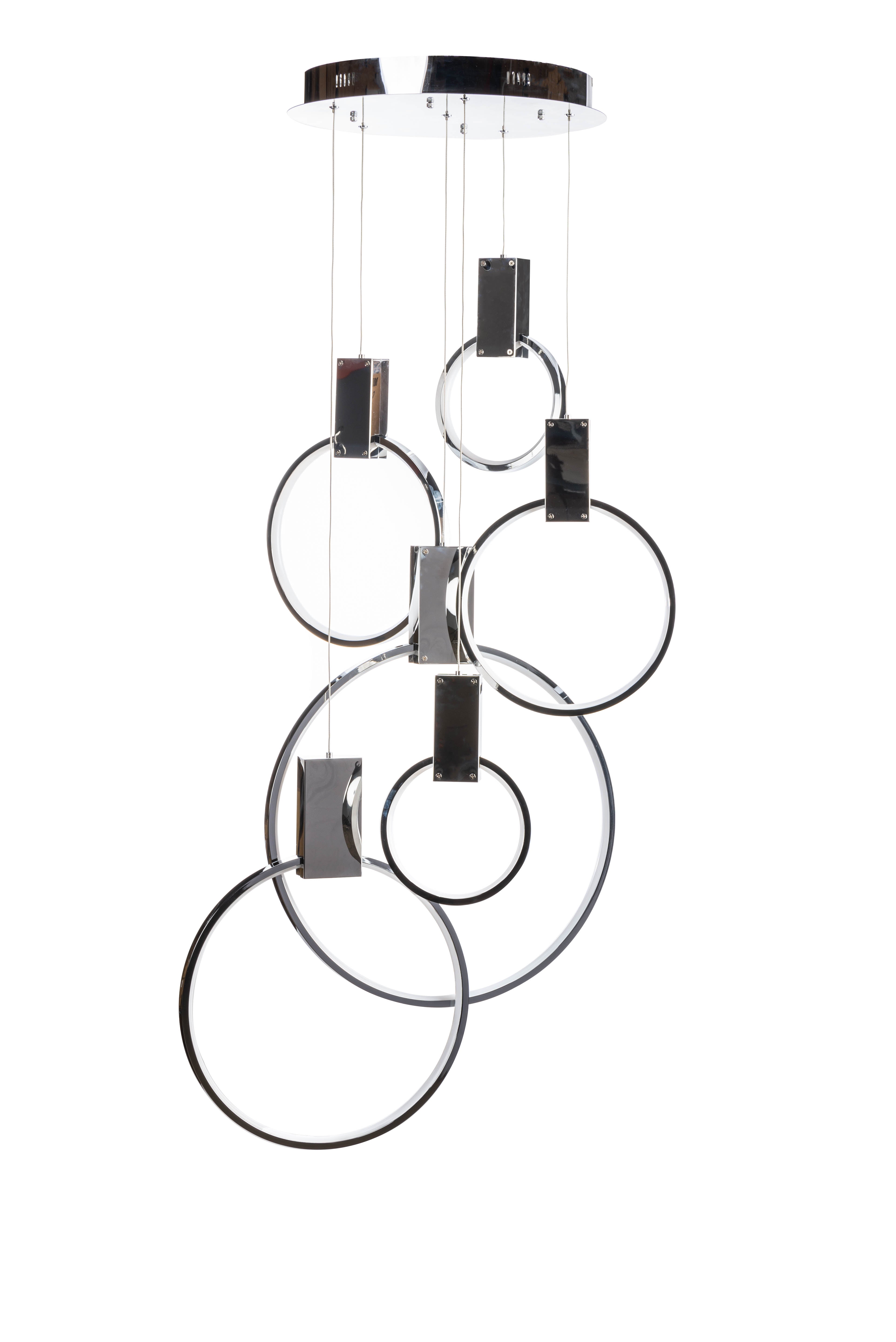 Hong Kong LED Circular Chandelier | Chrome