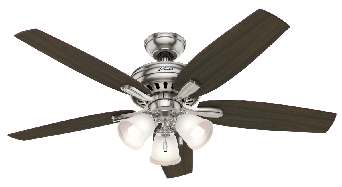 52 inch Newsome Brushed Nickel Ceiling Fan with LED Light Kit and Pull Chain