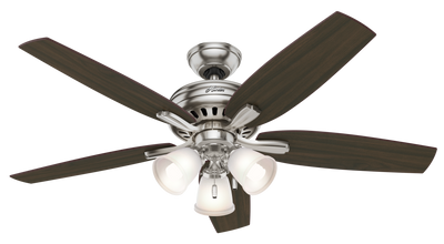 52 inch Newsome Brushed Nickel Ceiling Fan with LED Light Kit and Pull Chain