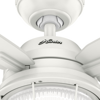 52 inch Ocala Fresh White Damp Rated Ceiling Fan with LED Light Kit and Pull Chain