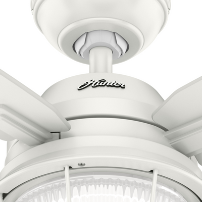 52 inch Ocala Fresh White Damp Rated Ceiling Fan with LED Light Kit and Pull Chain