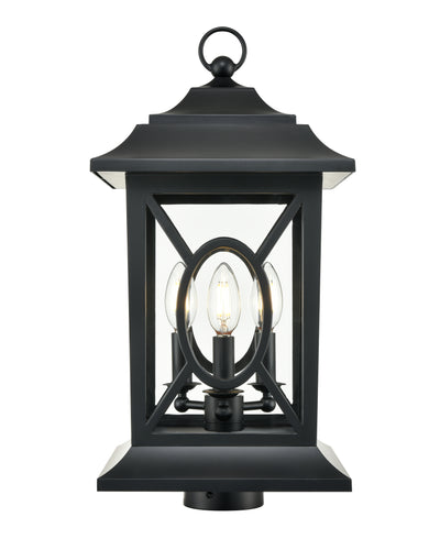 19.75'' Allbert Powder Coated Black 3 Light Post Lantern