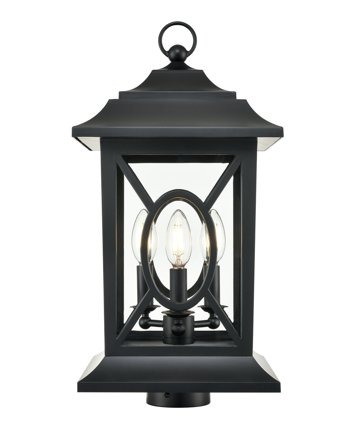 19.75'' Allbert Powder Coated Black 3 Light Post Lantern