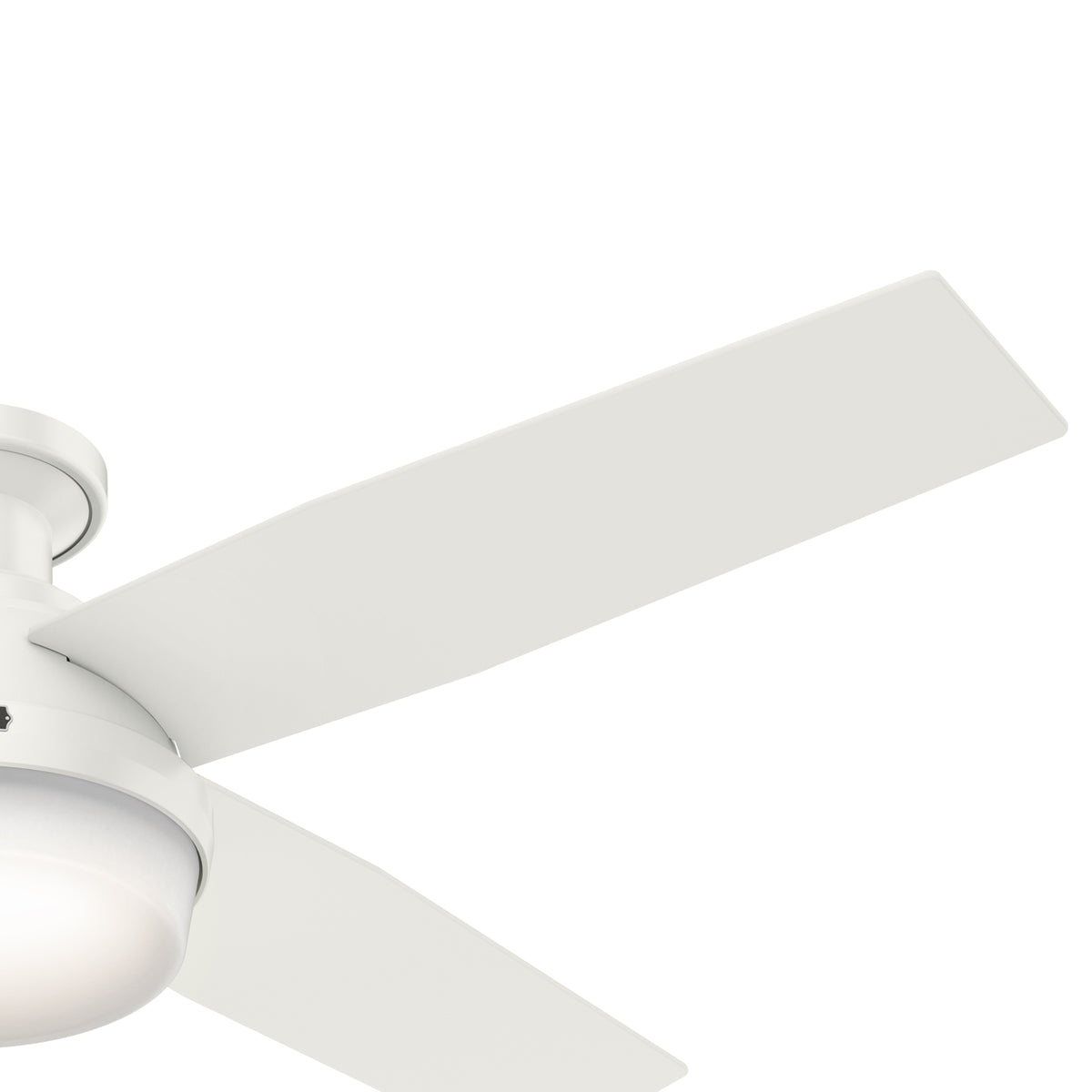 52 inch Dempsey Fresh White Low Profile Ceiling Fan with LED Light Kit and Handheld Remote