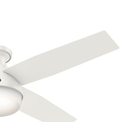 52 inch Dempsey Fresh White Low Profile Ceiling Fan with LED Light Kit and Handheld Remote
