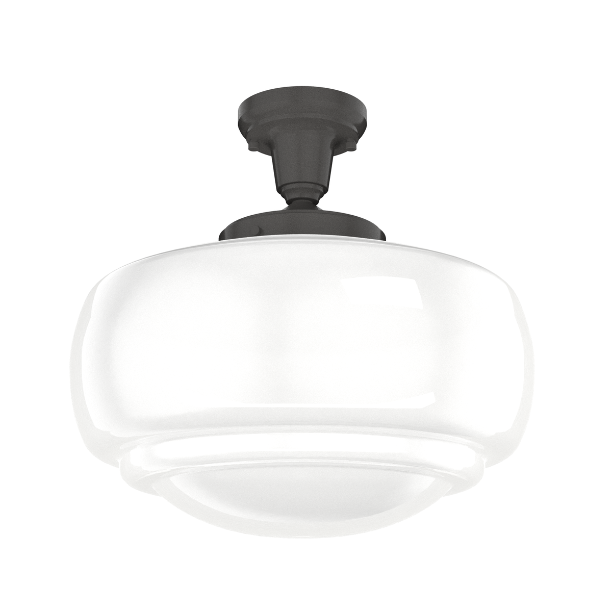 Saddle Creek 16-inch 1-light Noble Bronze Schoolhouse Pendant with Cased White Glass