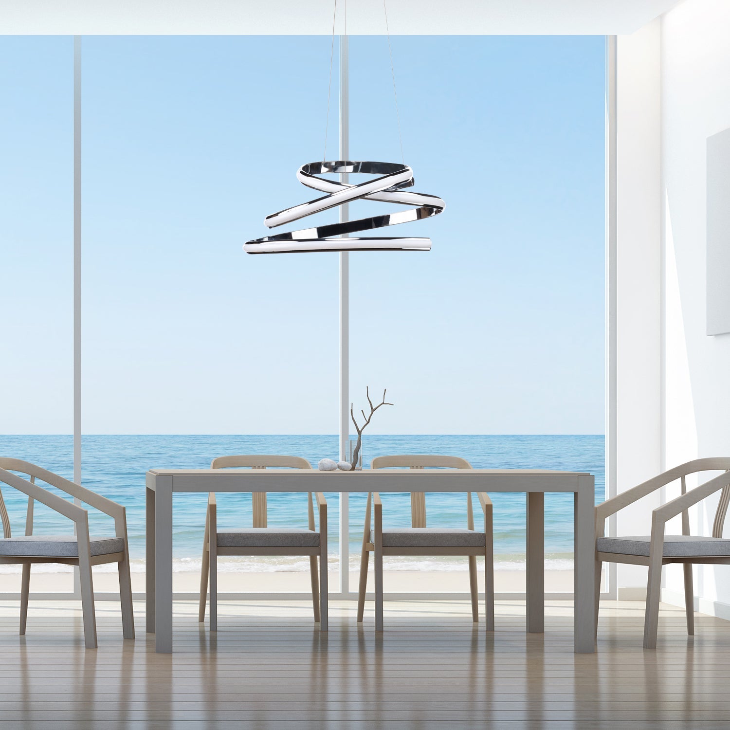 Oslo LED Adjustable Chandelier | Chrome