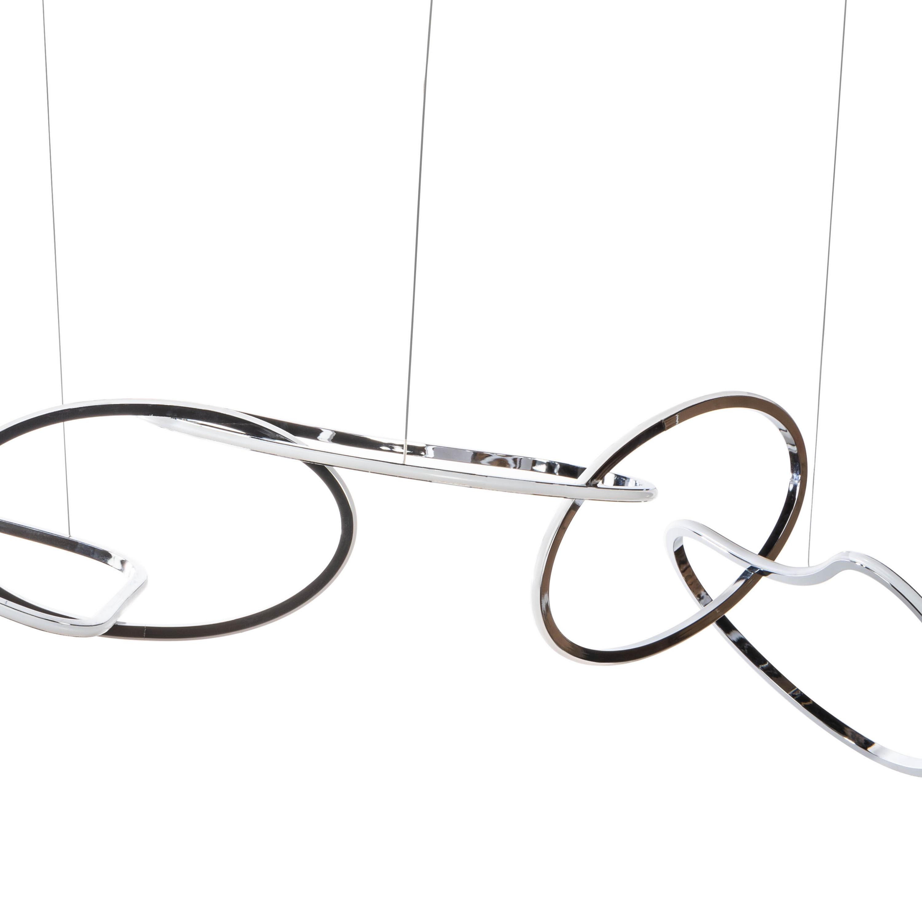 Seoul LED Hoops Rectangular Chandelier | Chrome