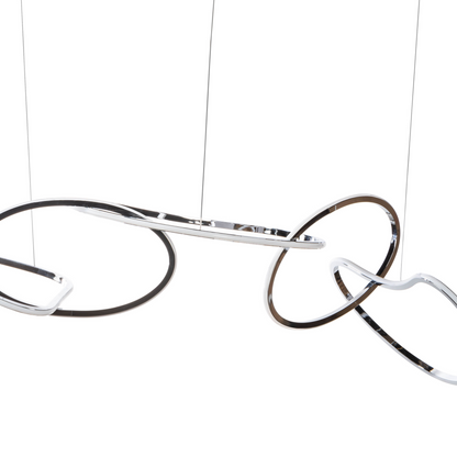 Seoul LED Hoops Rectangular Chandelier | Chrome