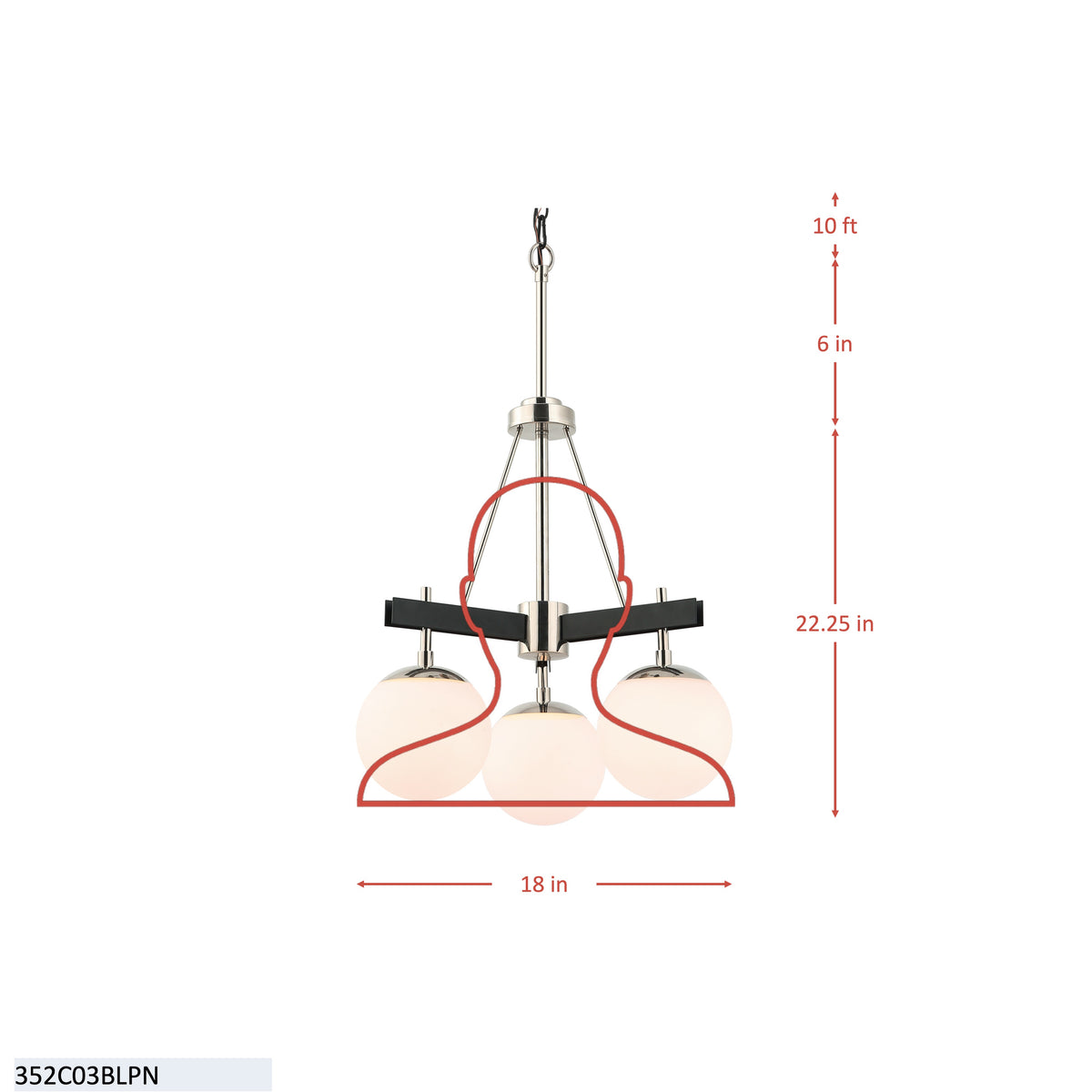 Allie 3 Light Chandelier