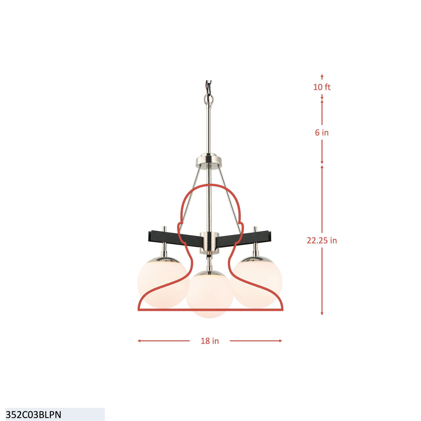 Allie 3 Light Chandelier