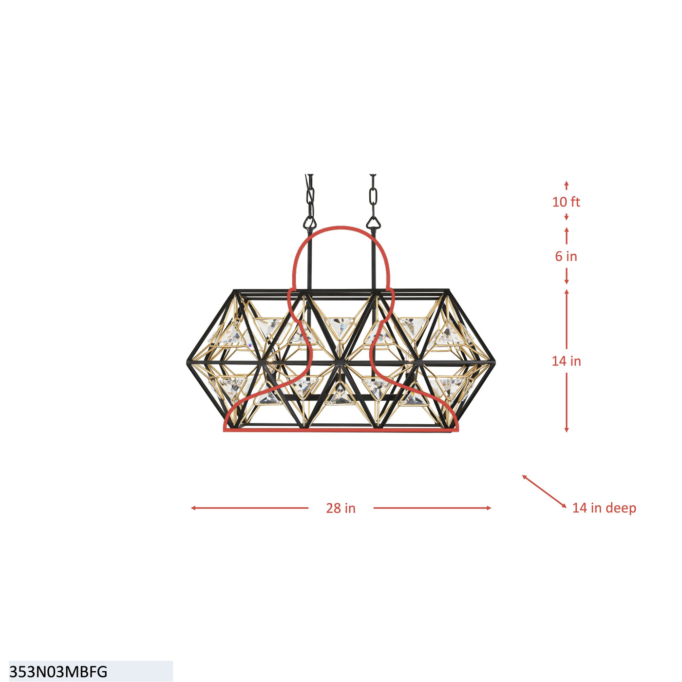 Marcia 3 Light Linear Pendant