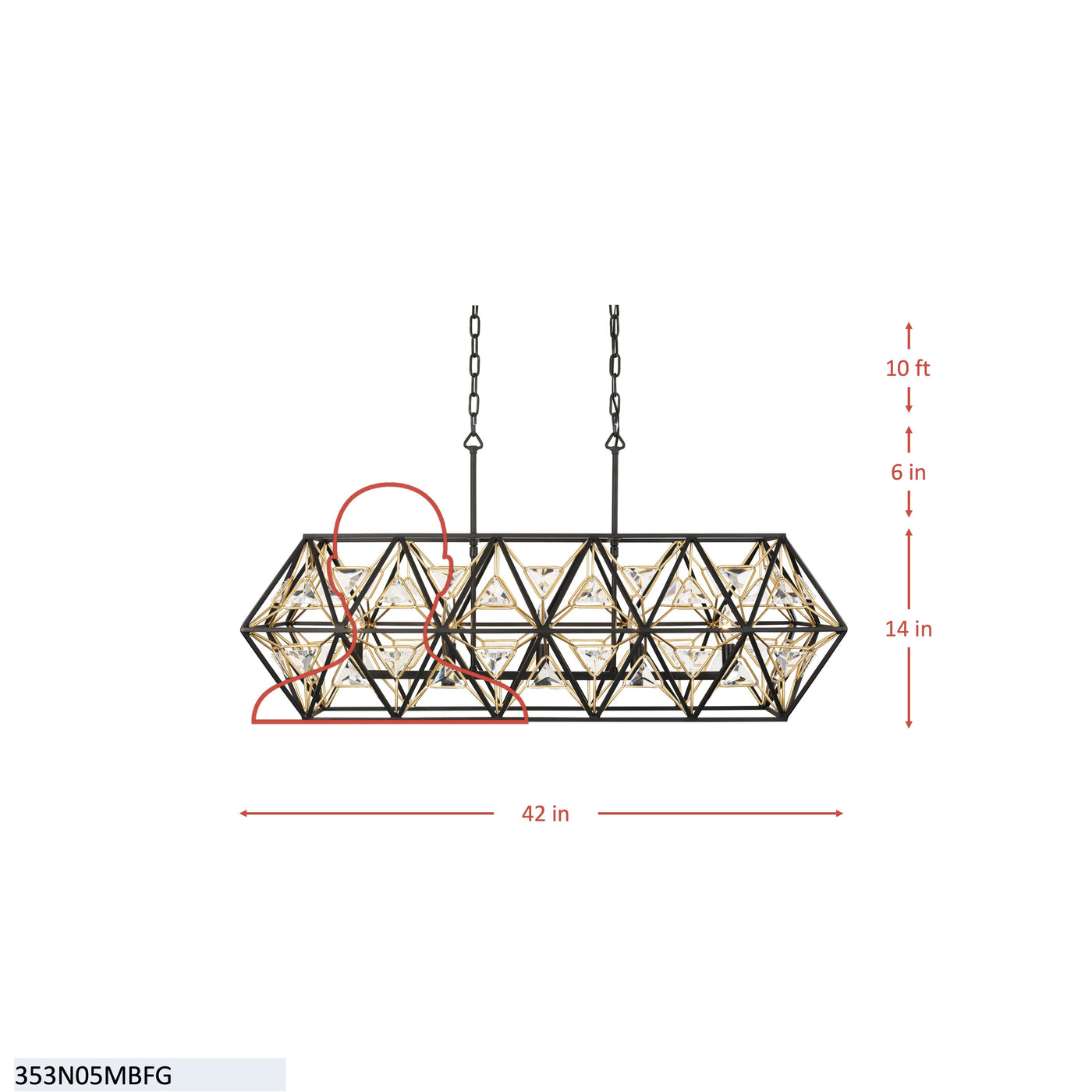 Marcia 5 Light Linear Pendant