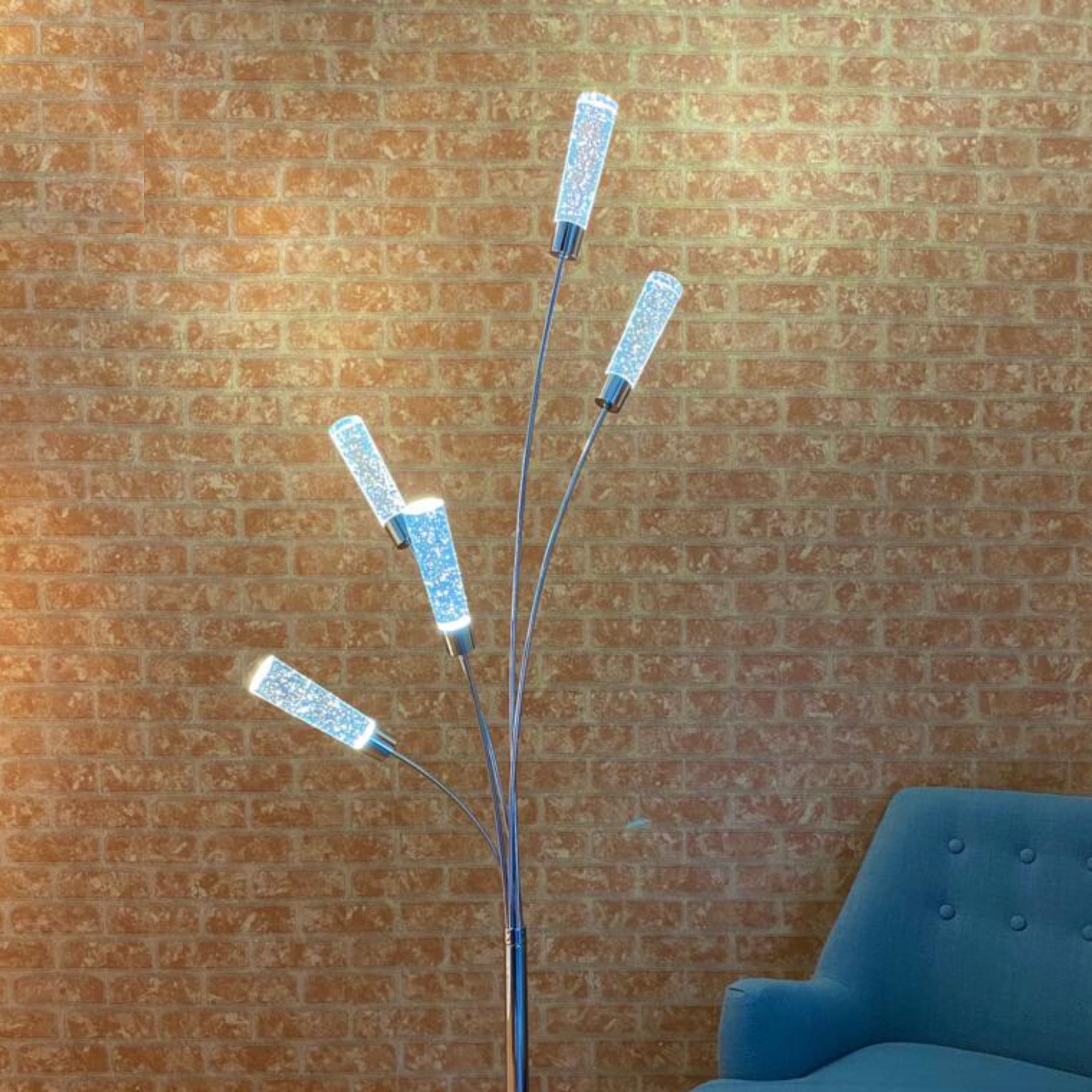 5 Crystal Cylinders Floor Lamp
