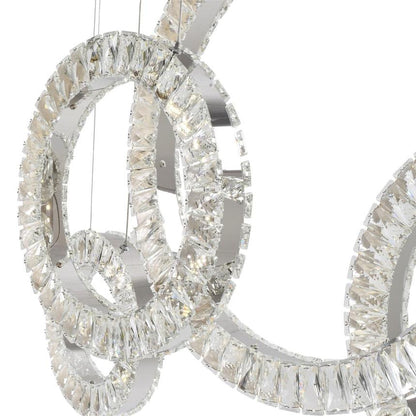 5 Hoop Crystal Progression Chandelier | Chrome