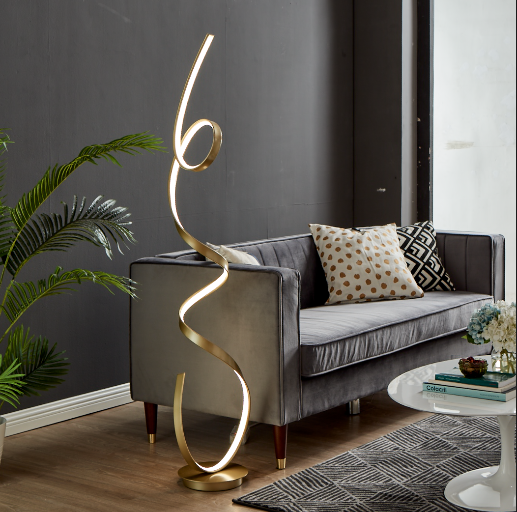 Amsterdam LED Sandy Gold 63" Floor Lamp | Dimmable