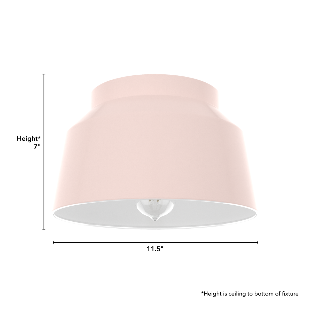 Cranbrook 11.5-inch 1-light Blush Pink Flush Mount Ceiling Light with Metal Shade