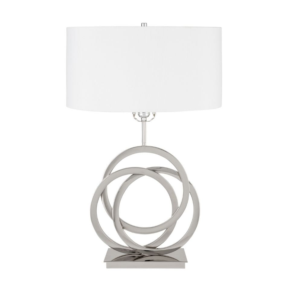 Chrome Circles Table Lamp | 1 Light | USB Charger
