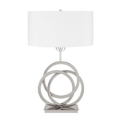 Chrome Circles Table Lamp | 1 Light | USB Charger