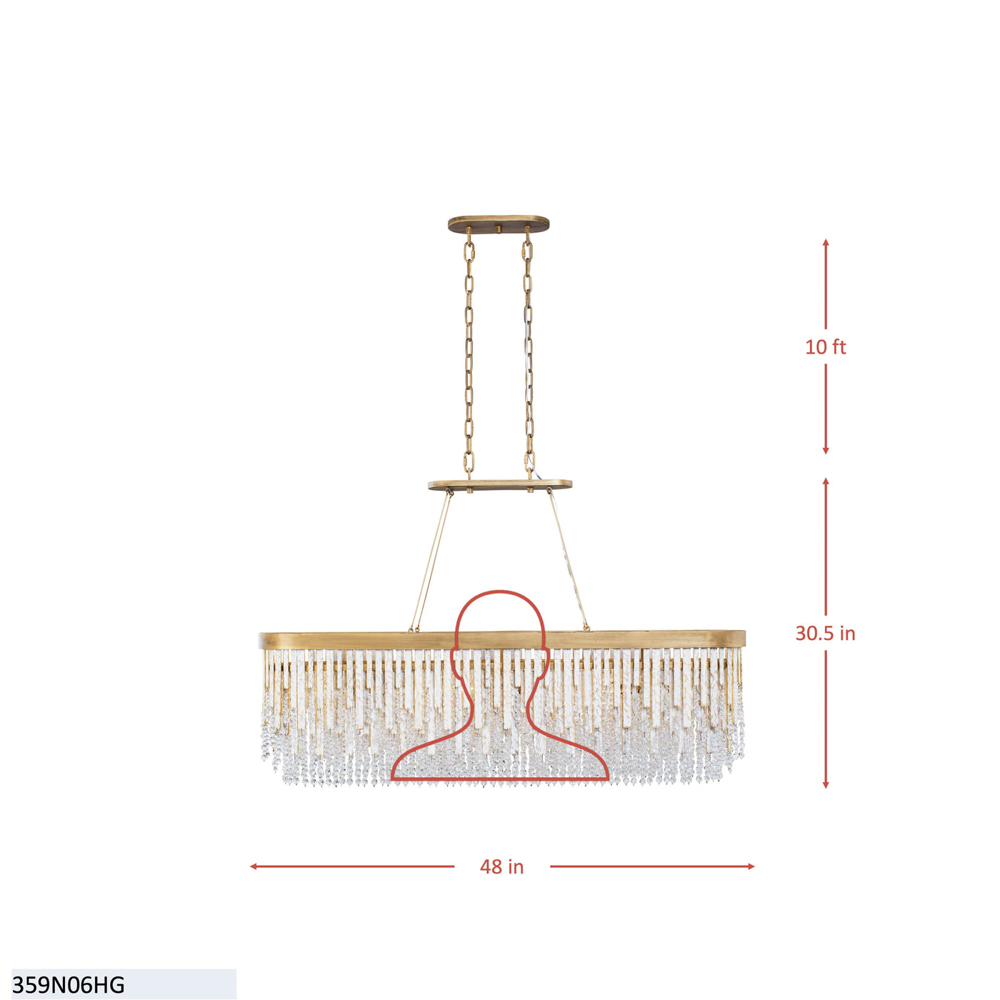 Lafayette 6 Light Linear Pendant