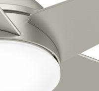 Casablanca 44 inch Isotope Matte Nickel Low Profile Ceiling Fan with LED Light Kit and Wall Control