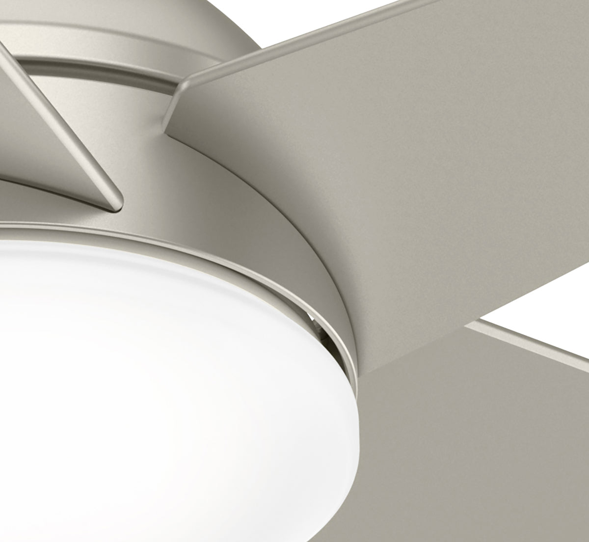Casablanca 44 inch Isotope Matte Nickel Low Profile Ceiling Fan with LED Light Kit and Wall Control