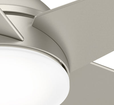 Casablanca 44 inch Isotope Matte Nickel Low Profile Ceiling Fan with LED Light Kit and Wall Control
