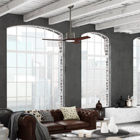 Casablanca 52 inch Piston Brushed Slate Damp Rated Ceiling Fan with LED Light Kit and Handheld Remote