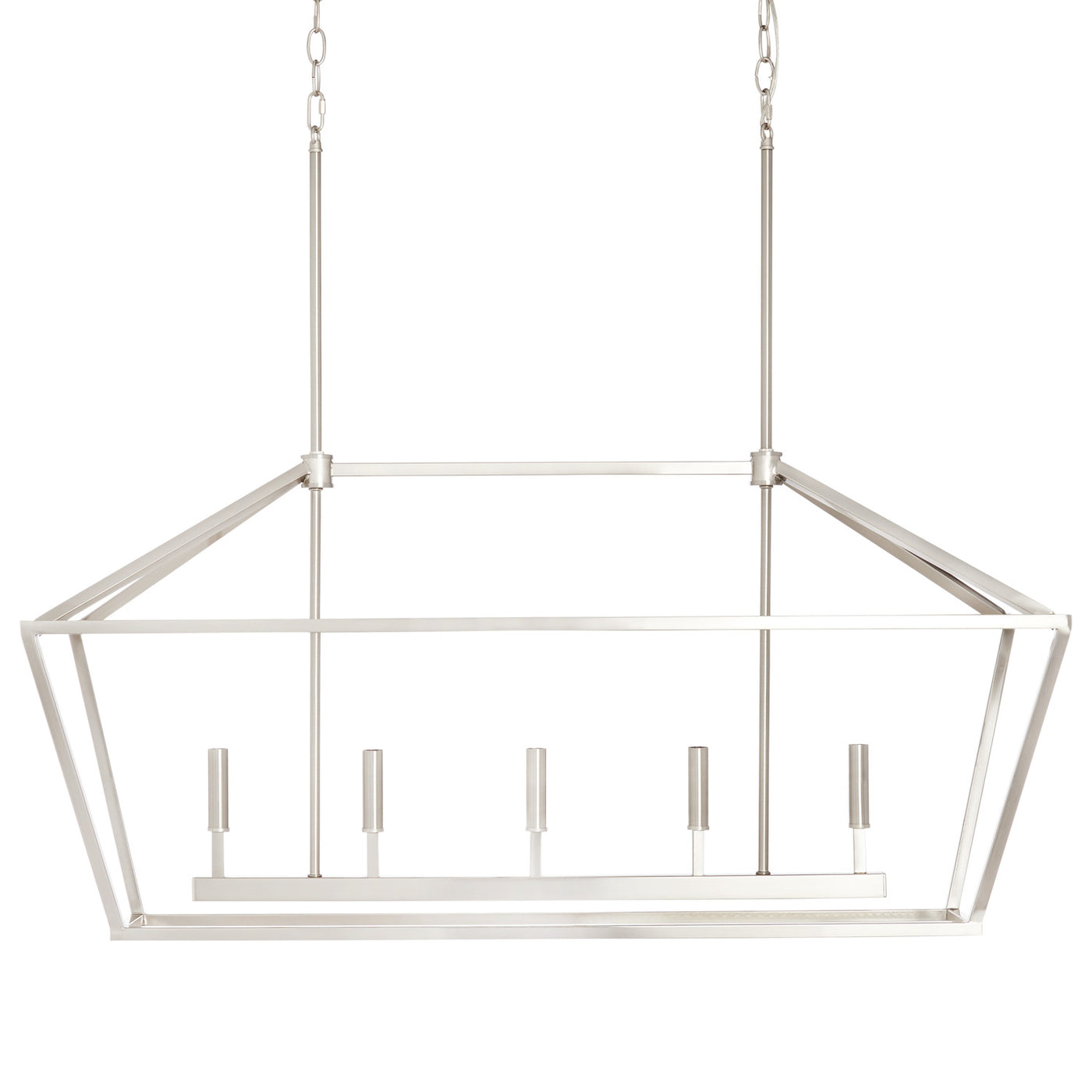 68'' Corona Satin Nickel 5 Light Linear Chandelier