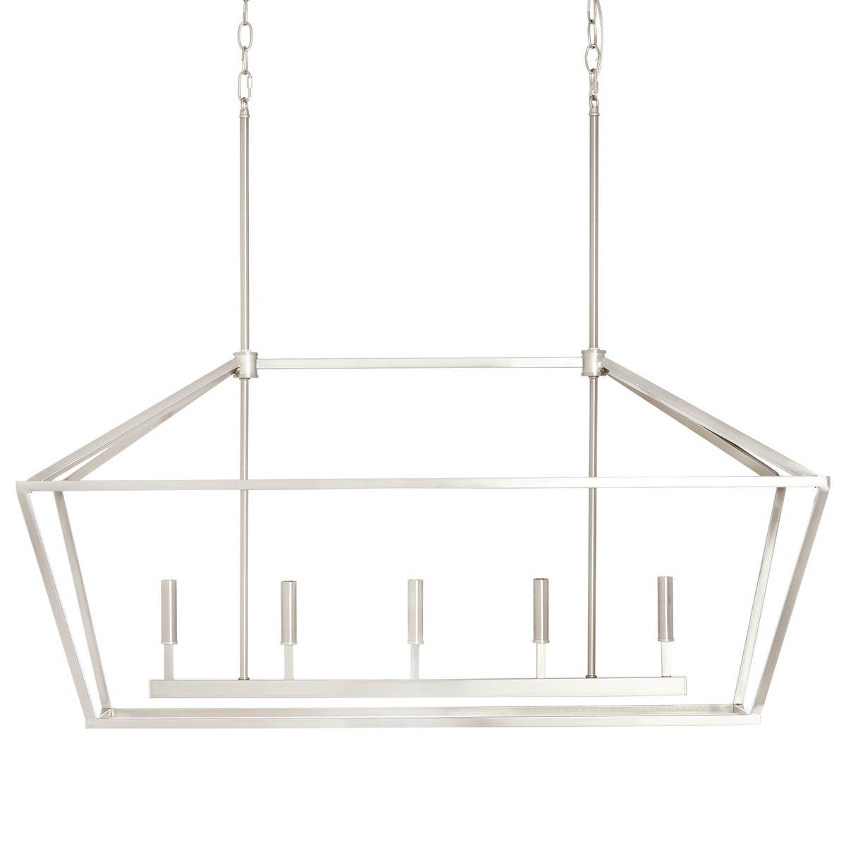 68'' Corona Satin Nickel 5 Light Linear Chandelier