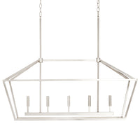 68'' Corona Satin Nickel 5 Light Linear Chandelier