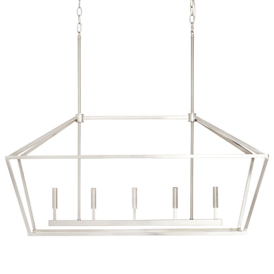 68'' Corona Satin Nickel 5 Light Linear Chandelier