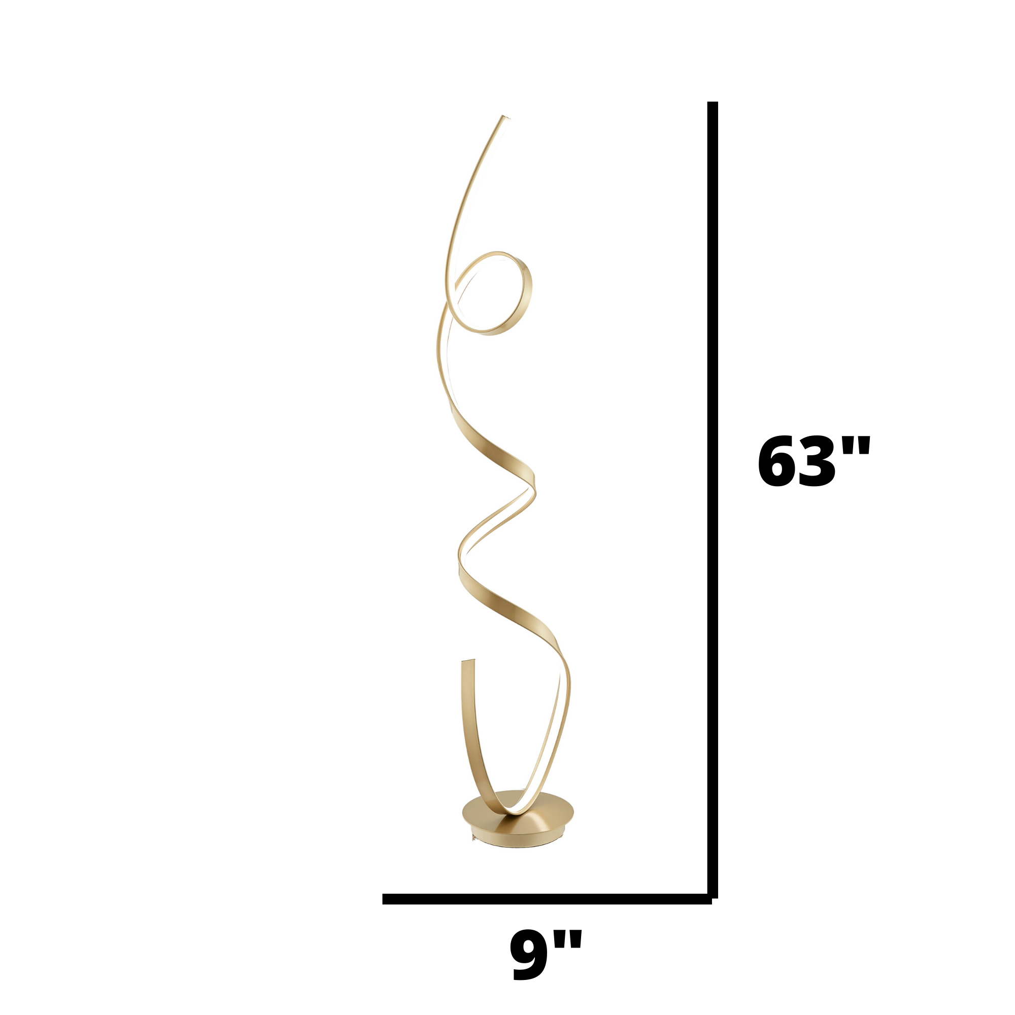 Amsterdam LED Sandy Gold 63" Floor Lamp | Dimmable