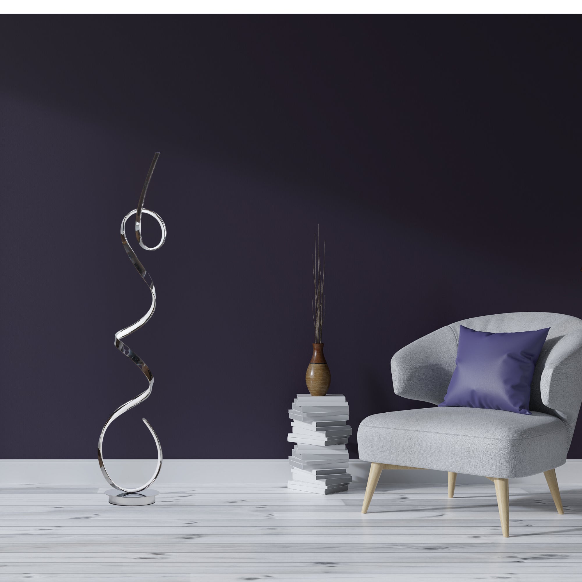 Amsterdam LED Chrome 63" Floor Lamp | Dimmable