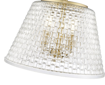 13.5'' Saben Vintage Brass 3 Light Semi-Flush Mount