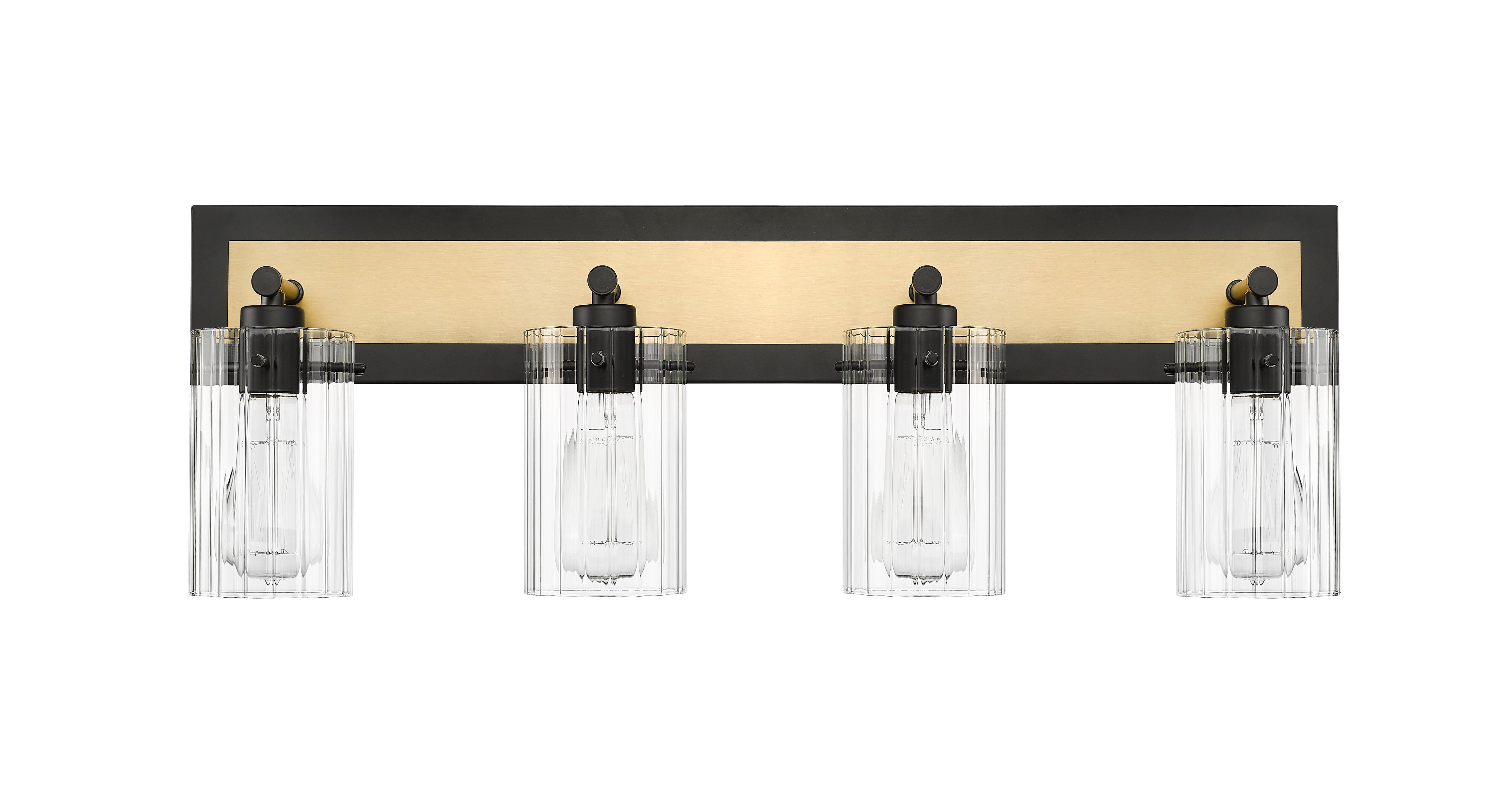 28.75'' Gasol Matte Black/Vintage Brass 4 Light Bath Vanity