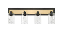 28.75'' Gasol Matte Black/Vintage Brass 4 Light Bath Vanity