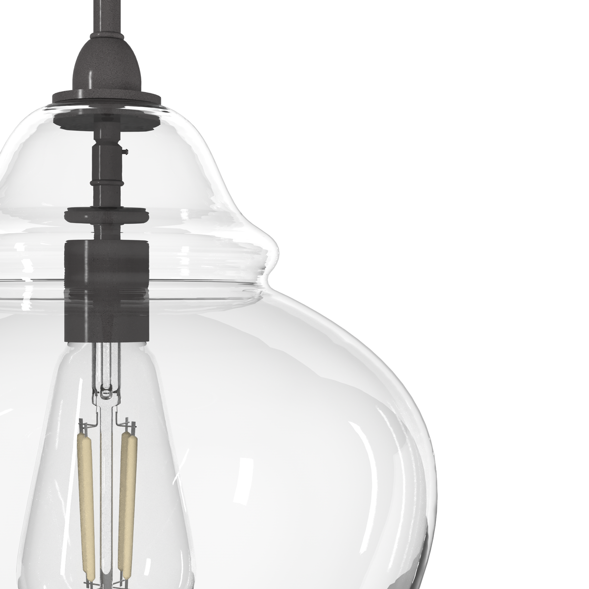 Dunshire 12-inch 1-light Noble Bronze Pendant with Clear Glass Teardrop Design