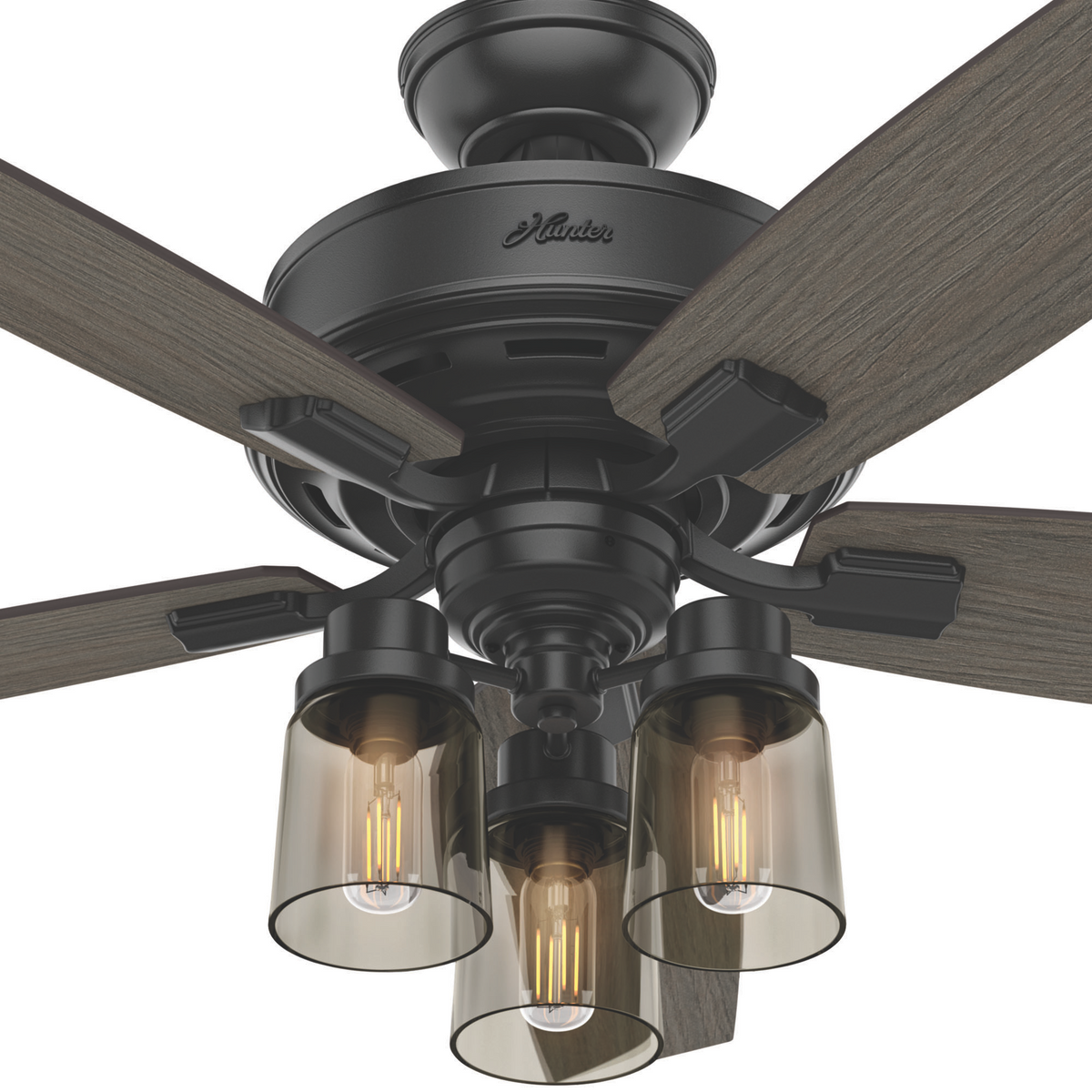 52 inch Bennett Matte Black Ceiling Fan with LED Light Kit and Handheld