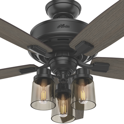 52 inch Bennett Matte Black Ceiling Fan with LED Light Kit and Handheld