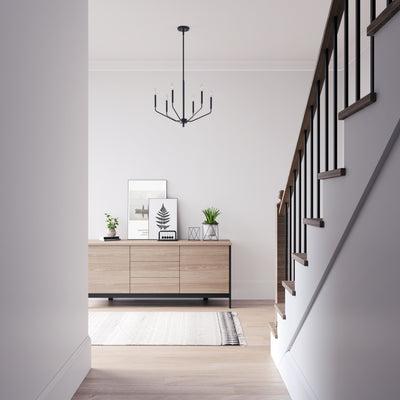 18.75'' Laurell Matte Black 6 Light Chandelier