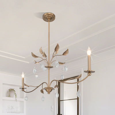 Presley 56-inch 2-light Champagne Gold Linear Chandelier with Clear Glass Drops and White Linen Shades