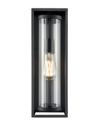 16.5-inch Caleb Textured Black 1-Light Outdoor Wall Sconce