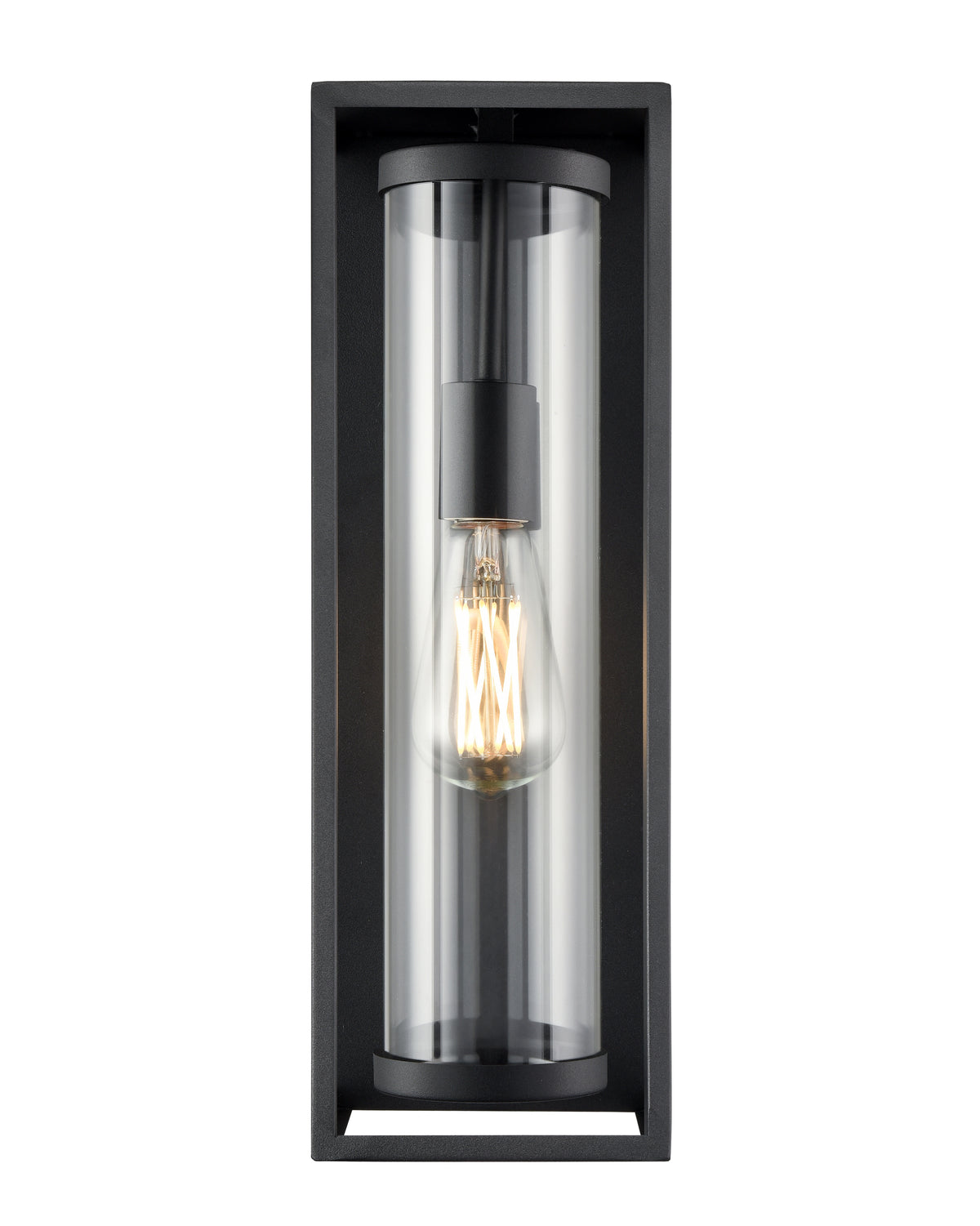 16.5-inch Caleb Textured Black 1-Light Outdoor Wall Sconce