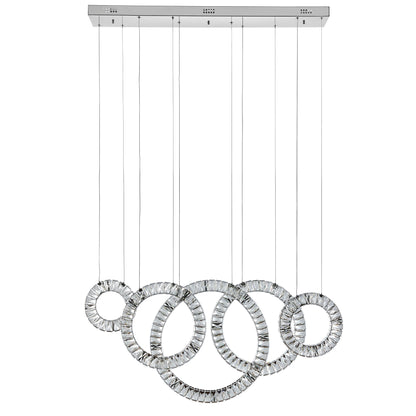 5 Hoop Crystal Progression Chandelier | Chrome