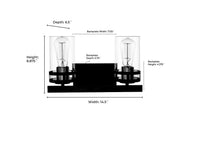 14.5'' Lunden Matte Black 2 Light Bath Vanity